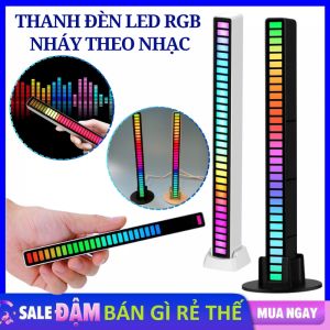 Đèn Led Trang Trí  Thanh Led RGB Cảm Biến Âm Thanh Nhấp Nháy Theo Nhạc Với 16 Triệu Màu Siêu Đẹp - Đèn Led Cảm Ứng Âm Thanh  Đèn Pickup  Đèn Flash Âm Thanh Chớp Nháy Nhịp Điệu Không Khí Cho Ô Tô PC Chơi Game Trang Trí Máy Tính Để Bàn
