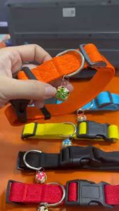 Vòng cổ Chó Mèo khoá nhựa bằng chất liệu vải nylon gắn chuông lục lạc bông hoa - Love Pets Shop