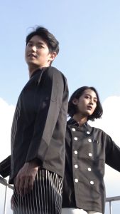 Chef Series Silver STRIPE Series Tangan Panjang Baju Koki - Hitam