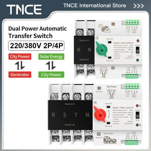TNCE Din Rail 2P/4P ATS Dual Power Automatic Transfer Switch Electrical Selector Switches Uninterrupted Power Single/Three Phase