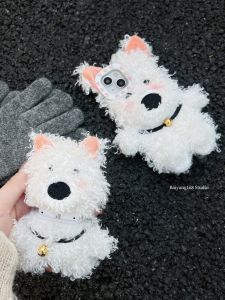 Soft Shell Protective Case for Apple Airpods pro 2 3 4 Wireless Bluetooth Earphones Stuffed West Highland Terrier Design