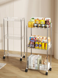 Acrylic Mobile Multi-Layer Snack Storage Rack Bedroom Gap Mobile Shelf Bathroom Organizer Floor Standing Pet-friendly Storage