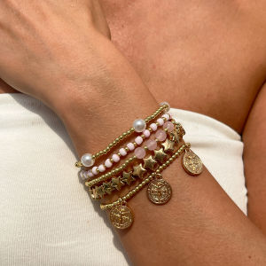 Fashionable Star Shaped Bracelet Set Simple And Stylish CCB Vintage Jewelry Womens Handmade Bead Bracelets Popular Trend