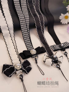 Elegant Silk Scarf Phone Strap Womens Style Fashionable Pendant Durable Wide Cloth Belt Non-Choking Tea Rose Design Mobile Phone Case Accessory