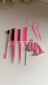 10pcs Hair Styling Comb Set Teasing Hair Brush Triple Teasing Comb Brush Hair Tail Tools Braid Tool