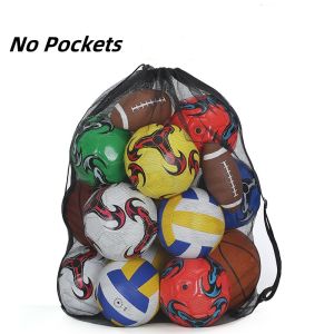 100*72 cm Extra Large Capacity Drawstring Black Mesh Shoulder Bag Basketball Football Storage Bag Sports Clothes Toy Pocket Bag
