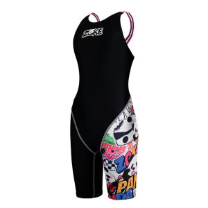 Zoke | Girls Professional Swimming Training Swimsuit Panda Design Quick-Dry