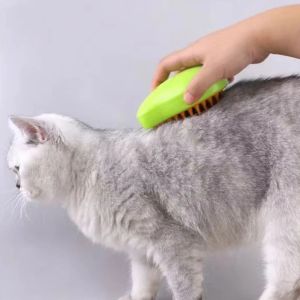 HATELI Pet Cat Steam Brush Pet Dog Massage Comb Grooming Tool Electric Spray Water Spray Cats Bath Brush Hair Removal Brushes Grooming Supplies