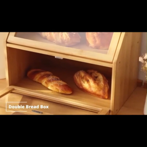 Bamboo Bread Storage Keepe with Cover Bread Keeper Box Bread Container Storage Box Kitchen Dispenser Baking Bread Cake Containers Airtight Box
