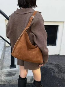 SHUCAI | Genuine Grade Womens Suede Cow Leather Shoulder Crossbody Luxury Designer Brand Travel Tote Antumn Winter Ladeis Big Tote Bag