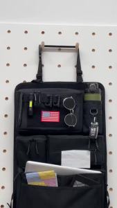 Tactical Car Seat Organizer with Multiple Pockets Vehicle Backseat Storage Bag with Cup Holder Hanging Rear Seat Bag