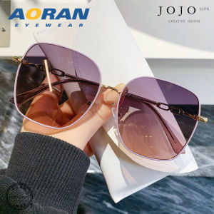 UV Protection Sunglasses JOJOS L. PD.aged. Fashionable round Face Slimming Large Frame Sun Glasses for Women Metal Frame Square Shape