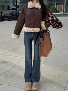 American Retro High Waist Wide Leg Jeans Womens Spring New Loose Slim Straight Floor-Length Pants Long Trousers