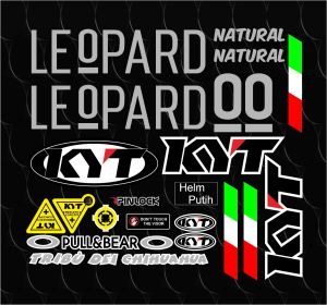 STIKER HELM FUL SET HALF FACE/FULL FACE LEOPARD LENGKAP