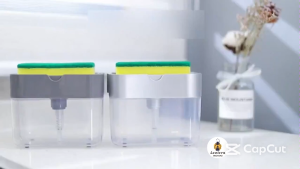 Dispenser Sabun Cuci Piring Soap Pump Sponge Caddy FREE SPON