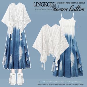 NUMEN BUTTON | Plus Size Fashion Vacation Dress with Lace-Up and Halter