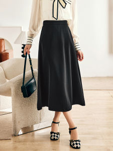 Elegant High Waist French Style Half Skirt for Women Slimming Flattering Long Skirt City Commute Polyester Fiber A-Line Skirt
