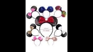 Fashion Mickey Mouse Ears Headband Women Sequin Ears Headband Party Festival Hair band Hallowmas Hair Bow Girls Hair Accessories