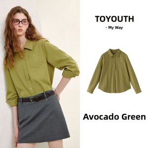 Toyouth | Easy Wear College Style Commuter Cotton Long Sleeve Blue Shirt