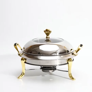 Portable Stainless Steel Alcohol Stove Pot Solid Fuel Food Warmer for Hot Pot Buffet Camping Chafing Dish Indoor Outdoor Use for Home Restaurant