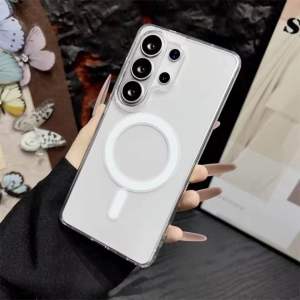 Luxury Transparent MagSafe Case For Samsung Galaxy S26 Ultra Plus 5G S25 Edge S24 S23 S22 S21 S20 Ultra FE Plus Note 10 Plus 20 Ultra 5G Magnetic Acrylic Back Cover