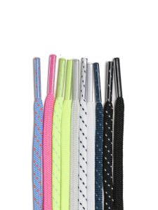 Sugiyama Pure Color Flat Double Layer Shoelaces for Men Women Sports Shoes Laces for Basketball Shoes in Black White Gray and Yellow