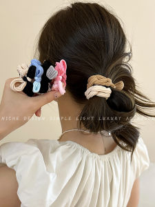 Dây Buộc Tóc Dày Dệt Nhiều Màu Kiểu Hàn Quốc Mới Đơn Giản Thắt Nút Bướm Phụ Kiện Tóc Nữ Buộc Đuôi Ngựa Không Gây Hư Tổn