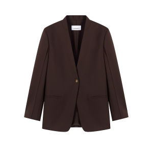 Lancy Woolen Suit Jacket Elegant V-Neck Long Sleeve Womens Commute Style Fashion Show New Autumn Collection