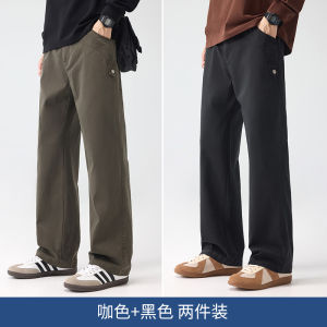 Dukeen Mens Thickened Fleece Lined Straight Leg Casual Pants Workwear Trousers Loose Fit Autumn Winter Fashion City Style