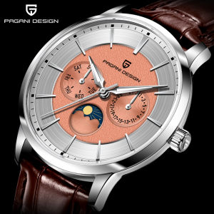 Pagani Design New Mens Watch Moon Phase Week Stainless Steel 100m Waterproof Mens Quartz Watch