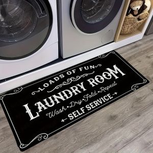 VIKAMA Retro American-Style Laundry Room Carpet Water-Absorbent Stain-Resistant Easy To Clean For Home Decoration