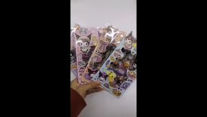 4 PCS SHEET Pieces Gold Plated Kuromi Sanrio Design Sticker SET DIY Decoration material Journal ( Random Design)