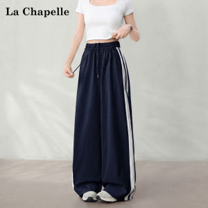 La Chapelle | High Waist Pink Stripes Wide Leg Pants For Petite Women