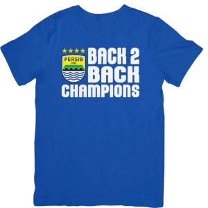 Kaos Persib Bandung Champions 2025 Cotton Knitto - T-Shirt Bola DTF Printing Pria Wanita