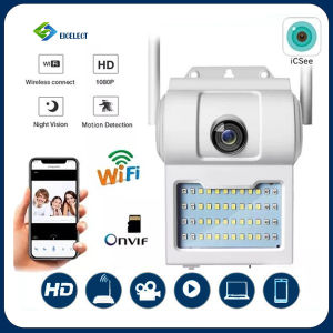 NICELECT Full HD 1080P ICSEE Wireless WiFi IP Camera CCTV Wall Lamp Street Light Camera Outdoor Waterproof Two Way Audio Home security camera ICSEE PRO XMeye