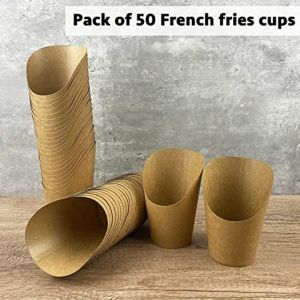 50pcs Multi-Use Disposable Paper Cups Eco-Friendly Sturdy Design for Snacks Desserts Parties Ideal for French Fries Cupcakes