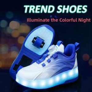 Flashy Four-Wheel Skate Shoes
