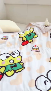 🧸 ถูกใจมาก ผ้าห่มเย็นคอตตอน ลายการ์ตูน งานแท้ ขนาด 120×150 cm เนื้อผ้าเย็นสบาย เหมาะสำหรับฤดูร้อน มาพร้อมถุงขาว