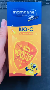 Mamarine Kids : Booster BIO-C plus Multivitamin ขนาด 120 ml.(ขวดสีส้ม) ของแท้ พร้อมส่ง