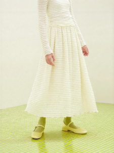 LOVESASAKIDS | Comfortable Versatile Cream Cake Style Long A-line Skirt