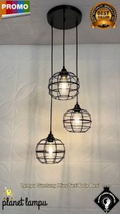 Lampu Gantung Minimalis Untuk Semua Ruangan Bola Besi 3 IN 1