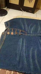 Celana High Waist Kancing 5 Jeans Panjang Wanita Jumbo Ripped Premium