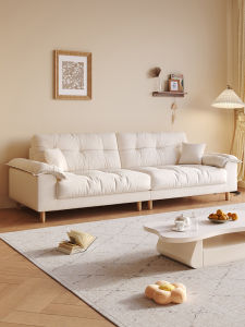 Modern Nordic Style Fabric Sofa Creamy Style Double And Triple Seat Living Room Furniture Soft Velvet Material No Storage
