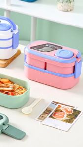 Bayar Di Tempat - Wadah Makan 2 Susun / Lunch Box dengan Sekat Praktis