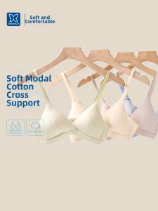DIEANFEN | French Style Wireless Gather Small Chest Bras Cross Support Back
