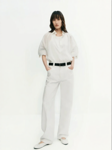 edition | Fall New Arrival Textured Dots Denim Long Pants