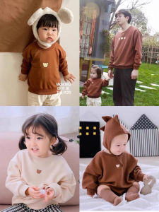 Cute Family Matching Clothes Cotton Polyester Blend Autumn Winter Hoodies Baby Photoshoot Outfits Trendy Three Generations Sweaters