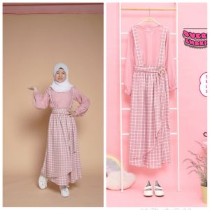 Baju Muslim Anak Perempuan Remaja Me & You Kids Overall Anak Perempuan Gamis Overall Shakila Premium Oneset Yoora  Gamis O