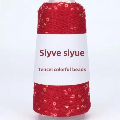 Sợi Len Dệt Kim Thủ Công Đính Kim Tuyến Sáng Bóng Chất Liệu Lyocell Nhiều Màu Sắc Cầu Vồng Dùng Làm Đồ Trang Sức Thời Trang Xuất Xứ Từ Trung Quốc.