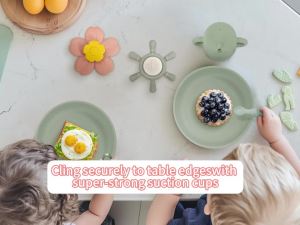 Silicone Suction Cup Spinner Toy for Baby Kids Car Travel Table Highchair Window Sensory Cartoon Rattles Fidget Educational Toy